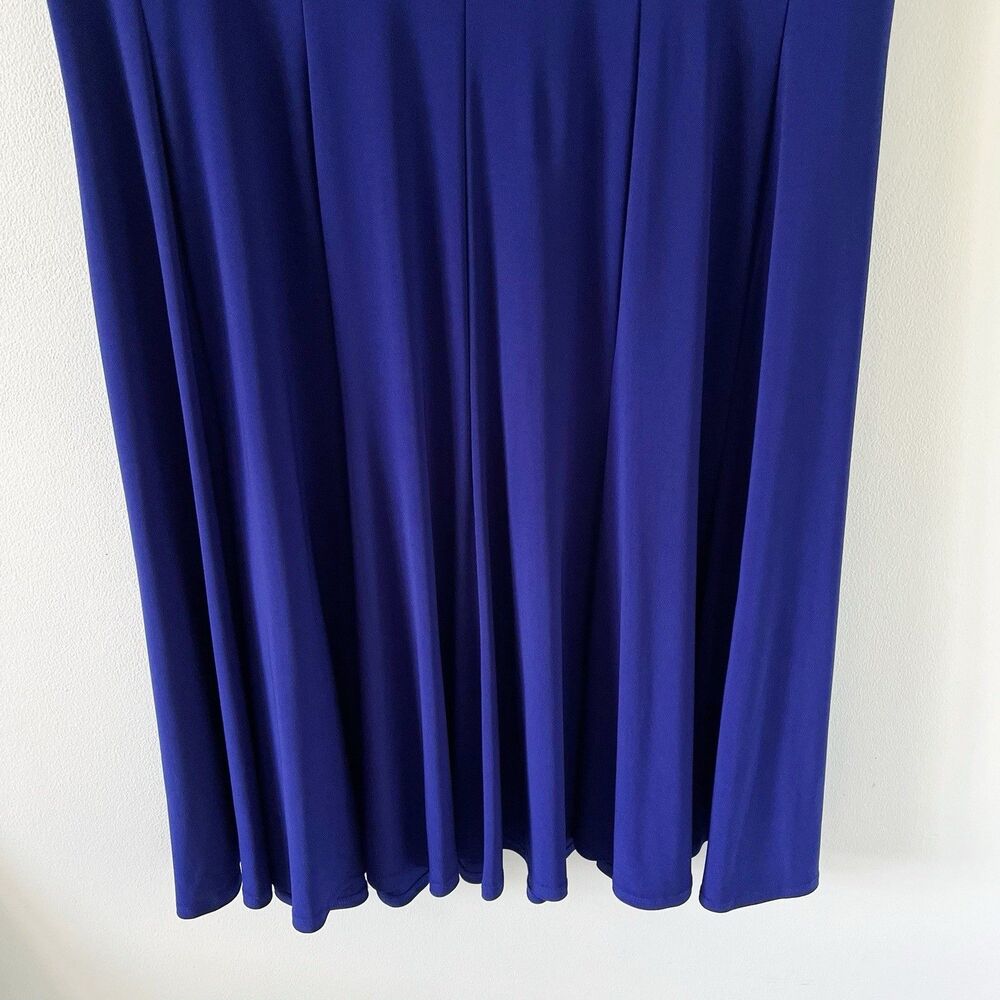Lauren Ralph Lauren 20W Midnight Blue Empire Aline Stretch Shift Dress V-Neck - Picture 12 of 14